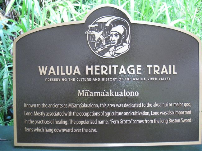 シダの洞窟に入る前の看板