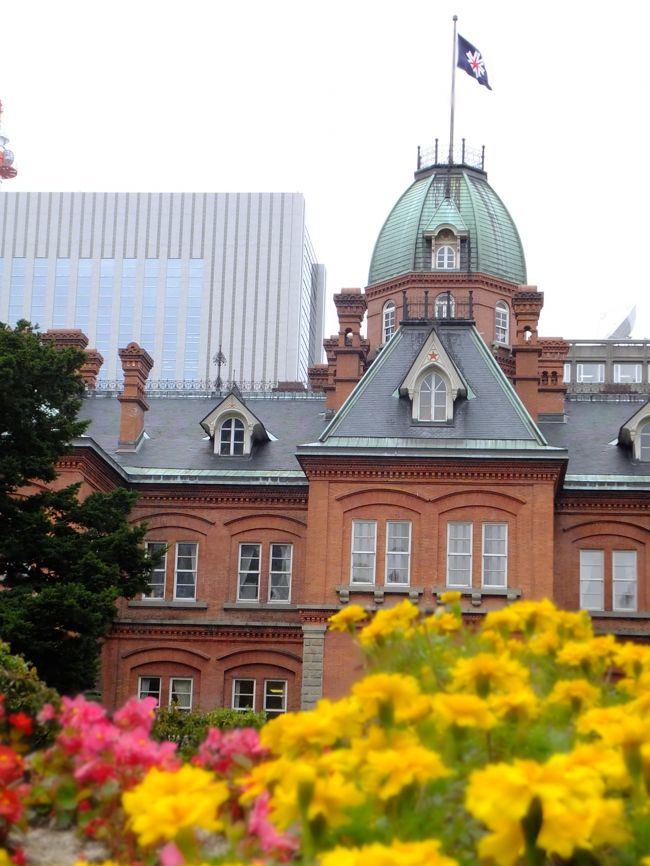 北海道庁旧本庁舎。別名 赤レンガ庁舎へ。<br /><br />現在使われている新庁舎ができるまで約80年に渡って道政を担った旧本庁舎は、1888年（明治21年）に建てられたアメリカ風ネオ・バロック様式の建築。明治時代に作られたひずみのあるガラスや、化粧枠にしまわれた寒さ対策の二重扉など、そこかしこに機能美が感じられる。(引用はコチラからhttp://www.welcome.city.sapporo.jp/find/history/former_hokkaido_government_office/)