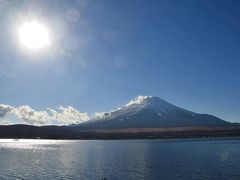 山中湖に来ました。
山中湖北側湖畔にて。