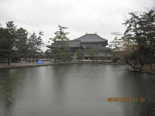 東大寺の大仏殿、現在見ることができるこの建物は、江戸時代の再建で、奥行き、高さはもともとの大きさで、間口は3分の2に縮小したものだそうです。間口が広いと屋根の重量を支えるのには不都合だからでしょうか？予算の関係か？尚、堂内には造りかけのままとなった四天王像の頭部が２つ置かれていました。（つまり２体しか、完成しなかったわけです）。江戸時代の火事で再建された建物ですので、予算の都合があったのでしょうね。