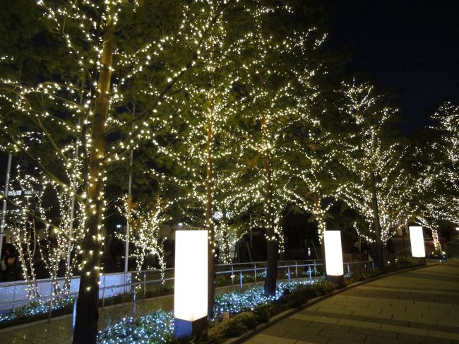 東京スカイツリー駅まで続く道も綺麗にライトアップされてます。
