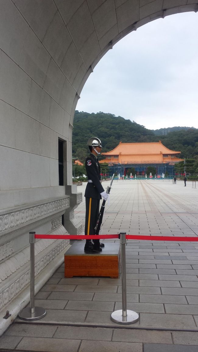 最終日。<br /><br />体調不良・・・<br />とうとう朝ごはんは食べられず。<br />荷物をまとめてチェックアウト。<br /><br />とりあえず、イケメンを見に行けば元気が出るはず！<br />というわけで忠烈祠へレッツだゴー！<br /><br />また園山駅からタクシーで向かいます。（１２０元）<br />９時前には人だかり。<br /><br />あまりの寒さのせいか、<br />衛兵さん、おつきのヒトに鼻をかんでもらっていた。