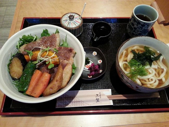 やまと旬菜 三笠<br />大和牛と季節の焼き野菜丼　<br />900円