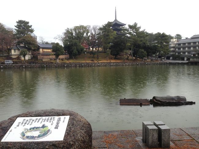 薄暗い　猿沢池・・