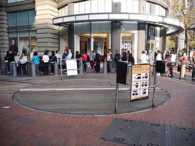 ここがケーブルカーがターンする場所です。