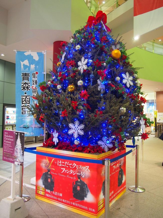 駅まで戻ってきて、JR函館駅を散策。<br />ここにもクリスマスツリー。<br />さて、明日に備えますか！