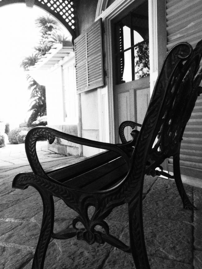 グラバー邸宅のベンチ<br />こんな所でゆっくりお茶してみたいですよね(*^_^*)