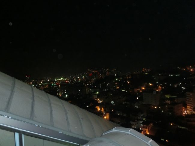 グラバースカイロード上からの夜景が綺麗と聞いた私<br />もちろん行くでしょう〜！<br /><br />ホテルからは路面電車で一駅なので電車を待ってたんですが<br />何でだったか地元のおじさんに「あの見えてるのが隣の駅だよ」<br />と教えてもらう…(笑)<br />そうだったのか〜歩いた方が早いやん！！<br /><br /><br />女子二人だと忘れて真っ暗な道をずんずん進みます。んで到着！<br />グラバースカイロードは工事中のため<br />斜めに上るエレベーターがついていました。<br /><br />エレベーターは無料な上、危険防止のためか日中からいるのか分かりませんが、おじさんが一緒に上まで行ってくれます。<br />けど女子二人じゃ治安上夜景の綺麗な所まで案内は難しいと言われてしまいました。当たり前ですね(>_<)どうやら整備されてるとはいえ山の中を歩くみたい。<br /><br />あまりの暗さに結局数分で帰りました…。<br />もちろんエレベーターはおじさんが乗ってお迎えに来てくれます(優)<br />防犯上、エレベーター内にカメラがついていて誰が乗ってるか外から見れるようになってて安心でした。<br /><br />あ、でも地元の人がスーパーの袋持ってエレベーター乗ってきたので<br />そう危険な場所ではないと思います(笑)<br /><br /><br />結論：夜のグラバースカイロードは女子だけじゃ駄目！！<br />いくら長崎が田舎でも、自分が襲われるような顔してなくても(自覚ありｗ)旅先では危険意識を持たないといけないと実感しましたね。本当に道は真っ暗ですし、お金払ってでも稲佐山で１００万ドルの夜景見た方が精神的にも満足できそうです(^_^;)