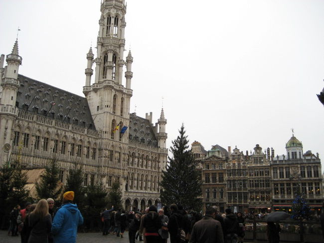 ギャルリー・サン・チュベールを抜けると出ました<br />世界で一番美しい広場といわれる　グラン・プラス　<br /><br /><br />ギルトハウスに囲まれた　約１１０ｍ×７０ｍ　の広場<br /><br /><br />思っていたホド広くはないけどやっぱりステキ（*＾◇＾*）<br /><br /><br />