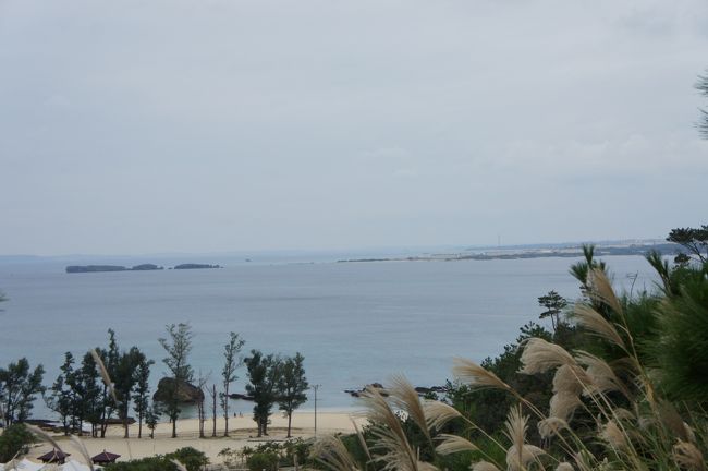 リゾート施設「カヌチャベイ」から辺野古沖をのぞむ。<br /><br />滑走路ができる辺野古は、ほとんどキャンプシュワブという米軍基地で、我々日本人は入れないエリア。<br /><br />滑走路設置による騒音と辺野古の海の環境への影響が辺野古移設への課題で、基地が増える訳ではない。そもそもこのあたりは全部キャンプシュワブだから。。。