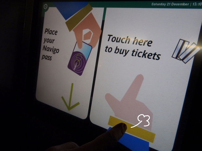 ICカードのNavigoではなく<br />“切符を買う”を選択。
