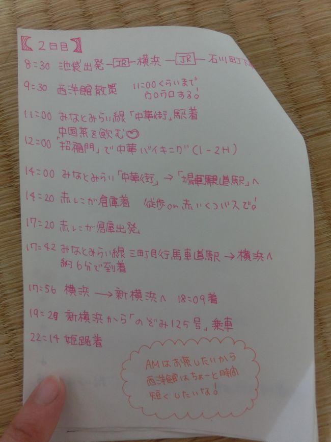 字が汚くてごめんなさい<(_ _)><br />大まかな一日のスケジュールです