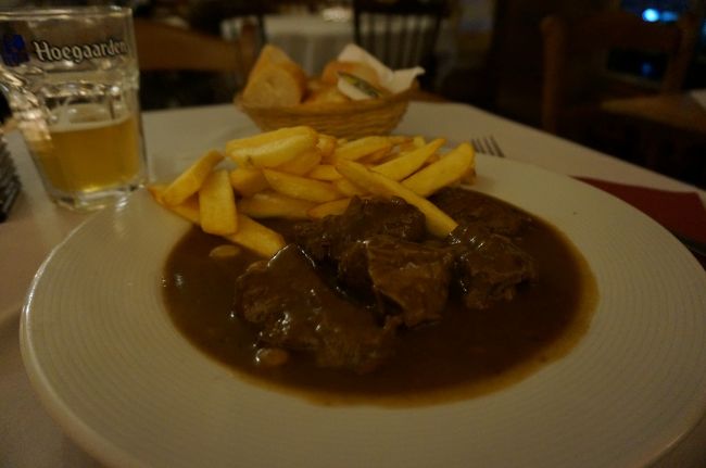 「牛肉のビール煮」15.00ユーロ<br />かなりのボリュームでしたが<br />完食しました。<br />