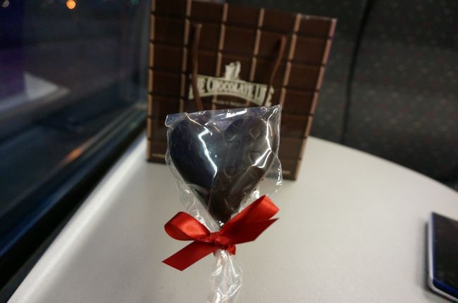 帰りの列車内で食べました。<br />やっぱり美味しい！！ベルギー産