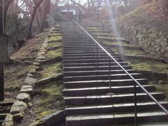 三井寺の階段。ほとんどが山の上にあった。