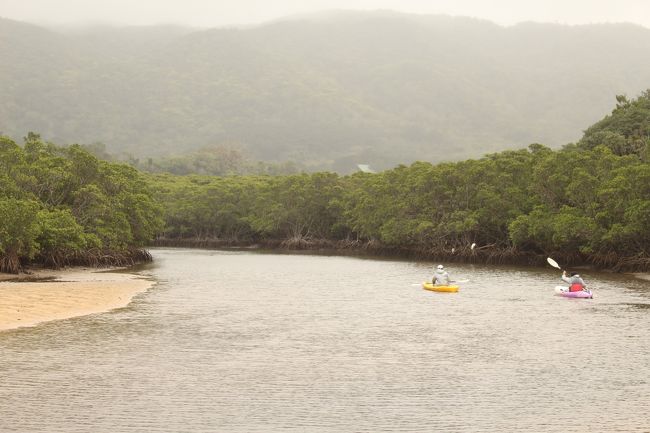 「吹通川（フキドウガワ）」にやってきました。<br />カヌー漕いでいる人がいました。