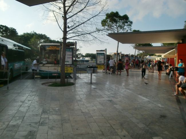 バレッタのバスターミナル。たくさんの路線があるので、バスを探すのが一苦労…。<br />「すべてのバスがバレッタを起点に出発」するらしく、<br />何度も行き来することになります。