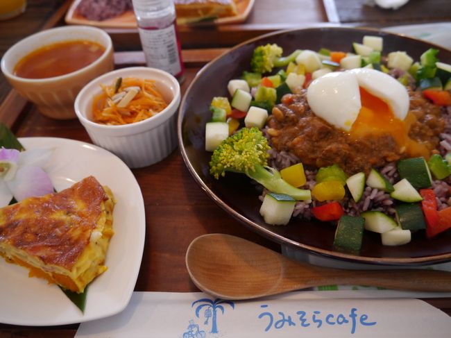 友達からここのハンバーグが美味しいと聞いていたのですが、この日はハンバーグはなし。<br />うみそらライス（だったな？）を食べました。<br />野菜たっぷりです。