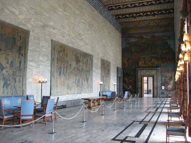 オスロ市庁舎。<br /><br />内部。