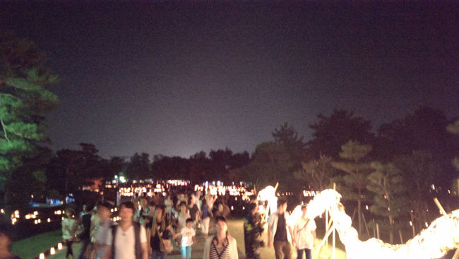 なにせ、人だらけです。(笑)<br /><br />奈良は田舎ですが、真夏の夜でも暑い。<br />夏は蒸し暑く、冬は底冷えが厳しい。それが奈良。(￣ー￣)<br /><br /><br />風情があるから、浴衣を毎年着ますが、かなり暑いですし、会場が広いために下駄で歩くのはなかなか疲れます。<br />一回目に浴衣を着て電車で行きましたが、かなり辛いものがあります。<br />だから、二回目以降は車に。<br /><br /><br />奈良公園は鹿のふんだらけ。<br />暗くて分からないですがね。<br /><br /><br /><br />