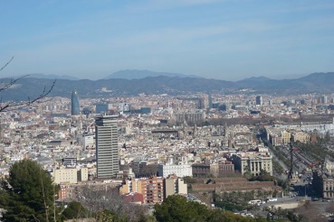 高台よりバルセロナの街並みを見下ろす。
