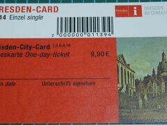 こちらが、1日乗車券＋施設割引券　9.90ユーロです。
自分で日付とサインを記入します。
買ってからガイドを見てショック。
本日行く予定の博物館類は、1日チケットでは割引されません。
最低二日の29.90ユーロのを買う必要があります。

