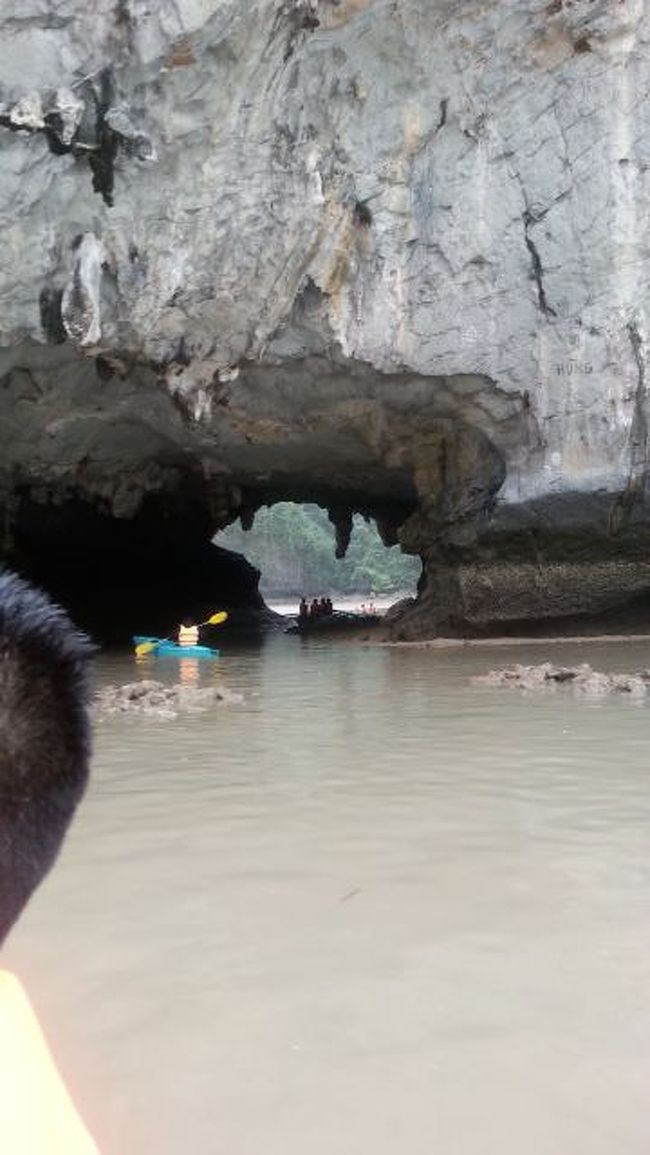 出港して１-２時間ほどすると、いったん下船して小型ボートで周辺に。<br /><br />人によってはカヤックに乗っていました。<br />