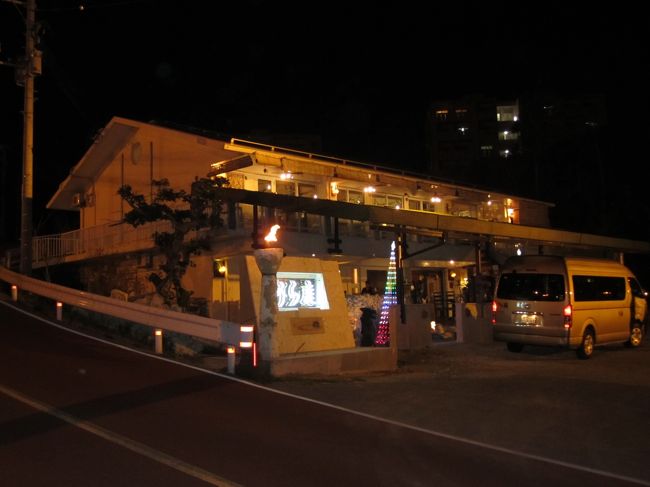 食事を終えて出た頃はすっかり暗くなってました