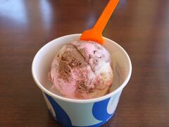 ビーチから那覇へ向かう途中に北谷町のブルーシールで休憩。
ツアーに付いてたシングルアイス無料券を使いました。この時間帯がピークで真夏に感じられるほど日差しが強く汗をかいていたので天国のようでした♪
何て素晴らしい特典！ありがとう！