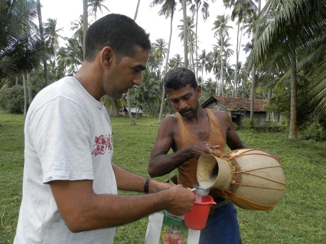 ヤシの木のお酒「ラー」をおすそ分けしてもらいました。<br />ほんのり甘くて美味しかった！<br />どんどん発酵してアルコール度数高くなるので注意。<br /><br />グビグビ飲んじゃった＾＾；
