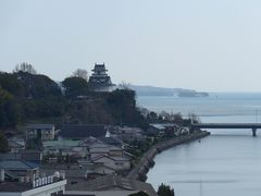 きつき城下町資料館の展望台から見た杵築城と八坂川