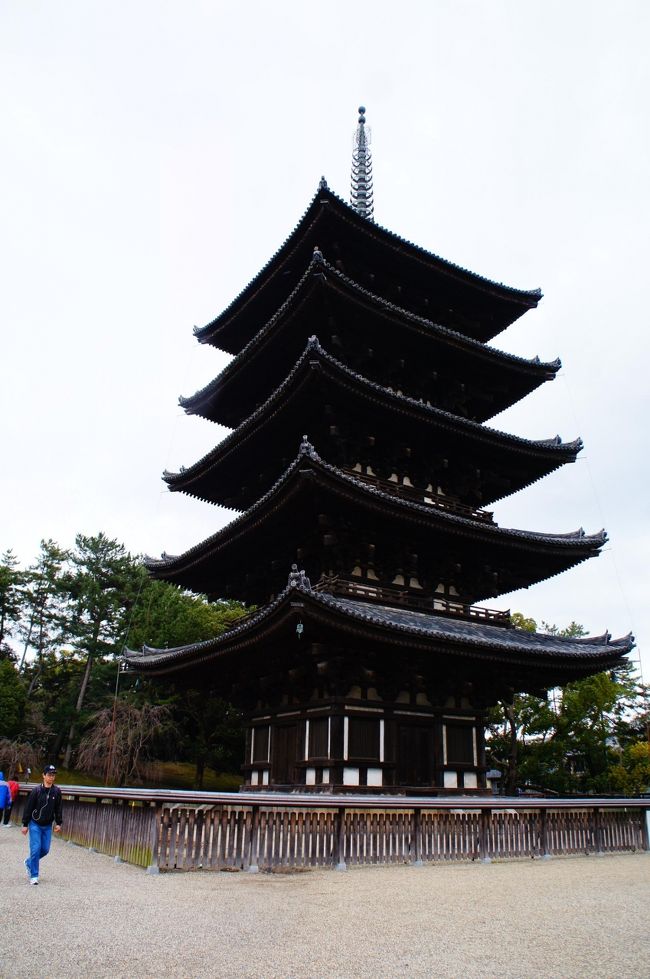 きたあああ<br /><br />国宝「五重塔」！！！<br /><br />この色合いがなんともいえない荘厳さを漂わせていますね〜