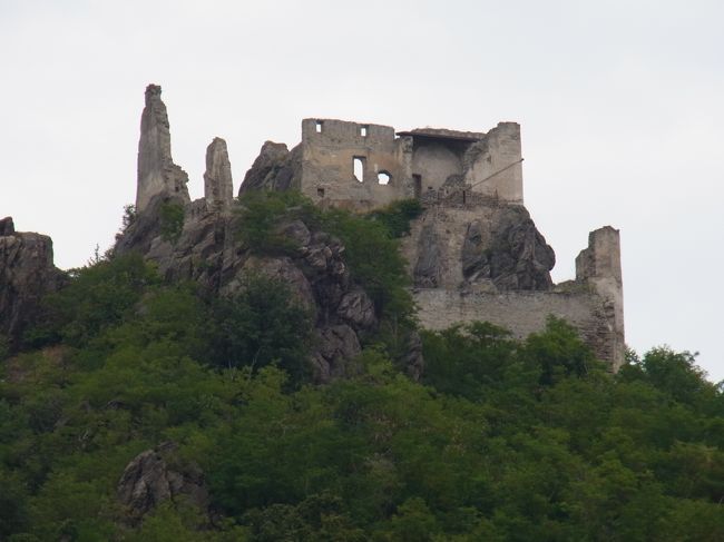 今では廃墟と化しているデュルンシュタイン城。<br />言い伝えによると、イギリスのリチャード王がオーストリア公ナポレオンの名誉を傷つけたとして捕虜としてこのお城に幽閉されていたそうです。<br />主人の行方を捜していた吟遊詩人のブロンデルがお城の下を通った時、リチャード王は大好きな歌が聞こえてきたのでブロンデルに気付き、救われたのだそう。<br />でも、実は莫大な身代金を支払って出してもらったのだとか。<br /><br />いろんな言い伝えがありますね。