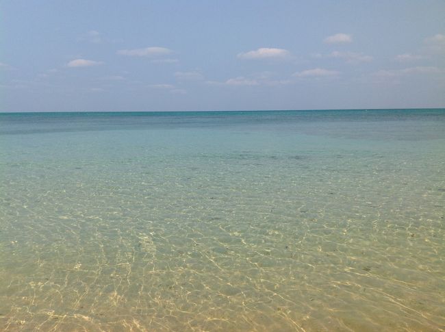 まだ泳げませんが、足だけつけてみます。