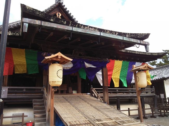 この日は、聖徳太子を供養する<br />お会式の前々日ってことで主会場となる<br />聖霊院には五色幕が張られてた。<br /><br />※毎年3月22日から24日までの行われる<br />聖徳太子のご命日に関する行事。<br />