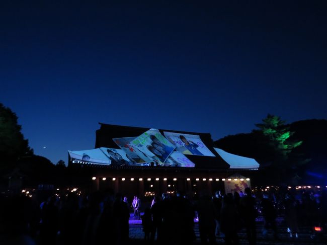 後は子供達の顔写真を投影して<br /><br />午後９時まで９回投影