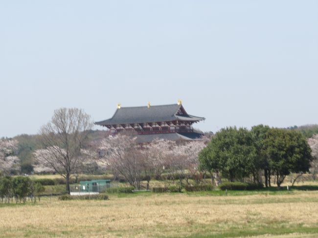 近鉄電車・車内から<br /><br />平城京をパチリ
