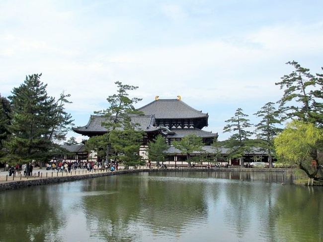 鏡池から見る大仏殿。