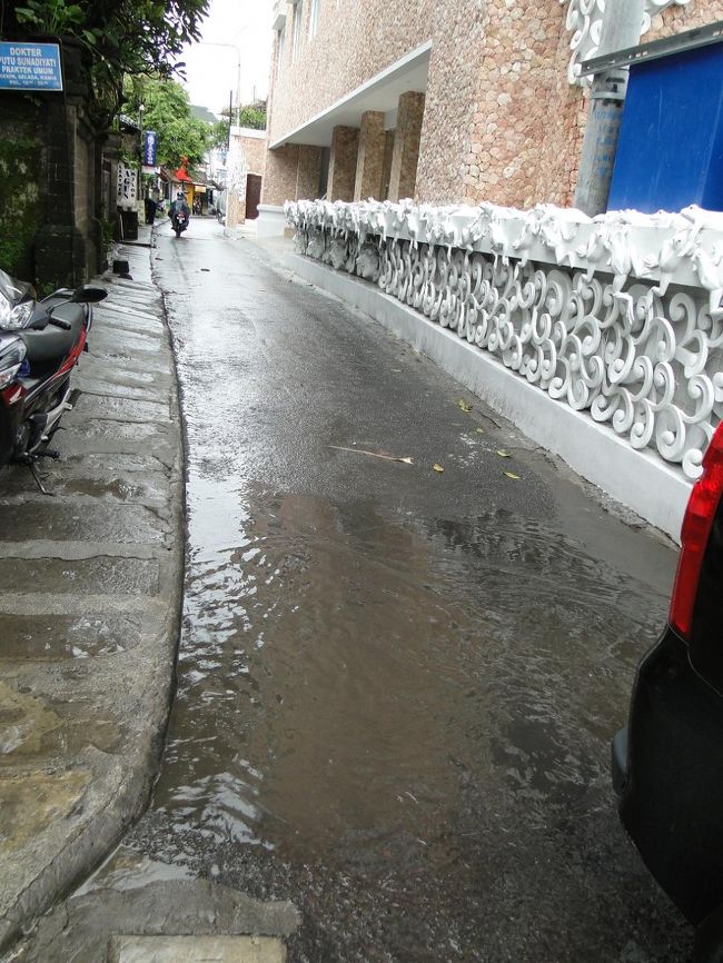 午前中は豪雨だったので道はこの有様。