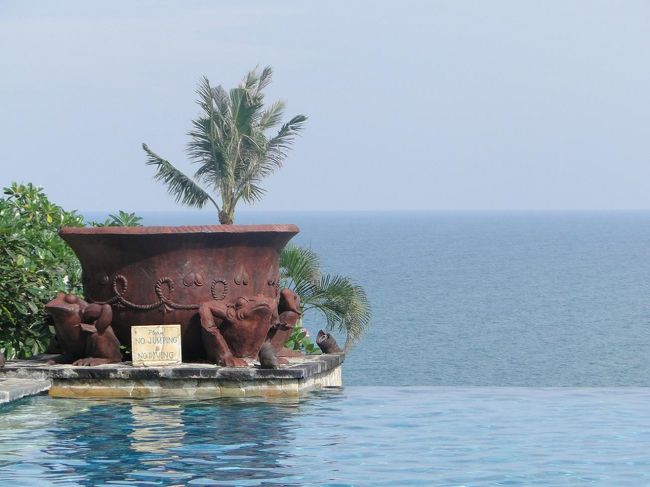 清々しい朝、帰国するのが惜しまれます。<br />チェックアウトまでホテルのプールでのんびりしました。