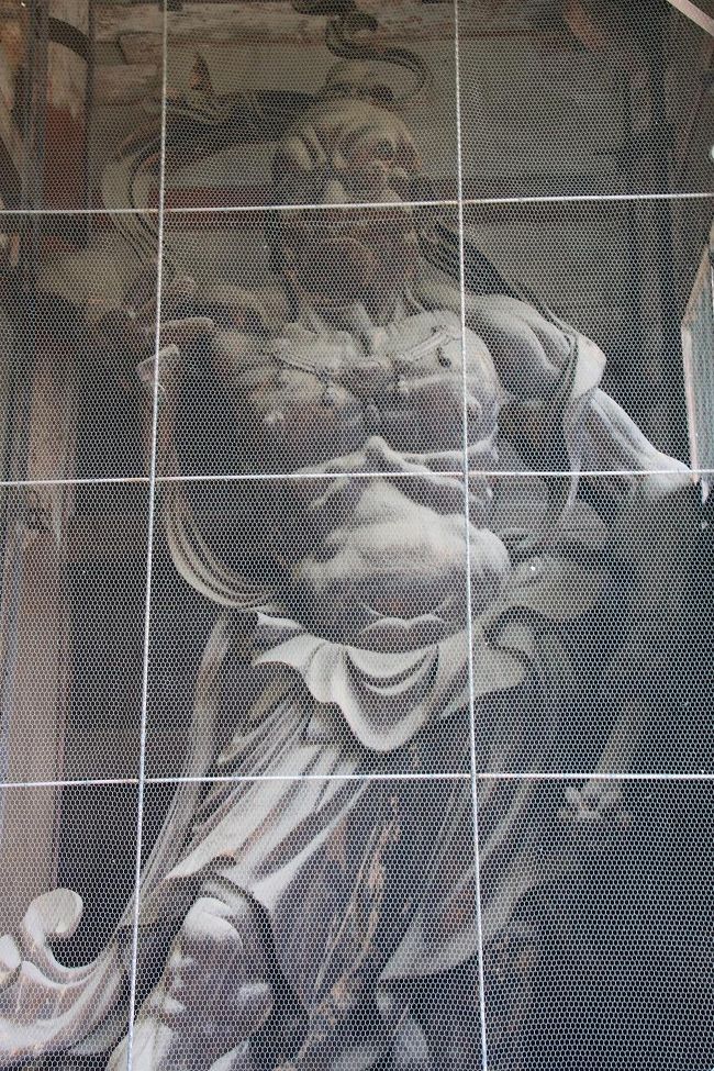 これは南大門の吽形像(運慶作）です。<br />とても力強い像です。