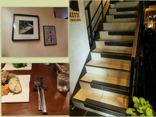 「トラットリア・ピアノ」（TRATTORIA piano）<br /><br />オシャレでピアノをモチーフにデザインされたお店…。（左上）<br />（右）２Fへ上がる階段も“ピアノの鍵盤”（＾＾<br />奈良のお店らしく？“ナイフレスト”も“鹿さん”（左下）