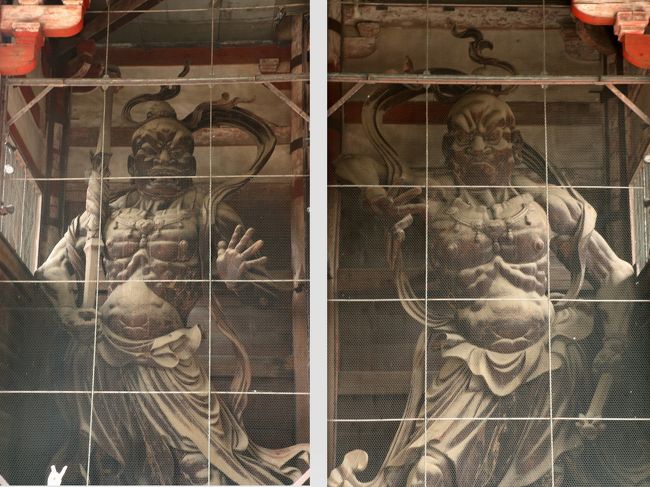 「東大寺　南大門」<br /><br />じっくり見上げる『金剛力士像（仁王像）』のお姿。。<br />高さ約8メートルの迫力ある『吽形像』と『阿形像』<br />向かい合う形で安置されており、運慶、快慶らによって制作とされています。<br /><br /><br />