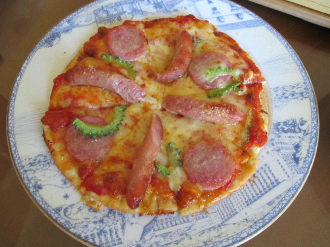 ゴーヤのピザ初めてみました！