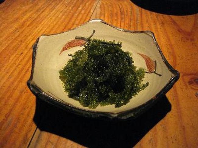 海ぶどう、ゴーヤチャンプルー、ジーマミー豆腐の揚げ出し<br />その他にも色々お腹いっぱい食べて飲んでホテルに戻りました