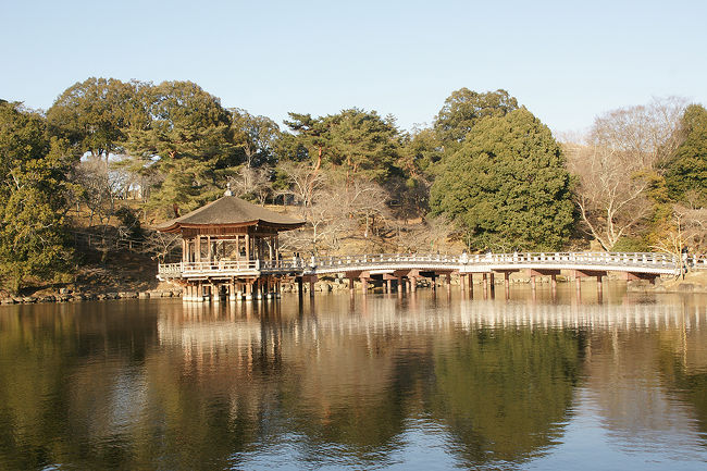 ●浮見堂＠奈良公園<br /><br />前回来た時は、曇り空。<br />青空の時に来たかったから、念願叶って！<br /><br />