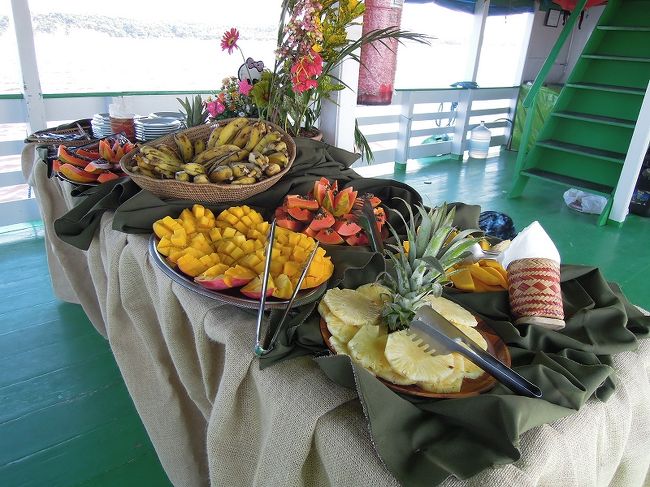 クルージング中に振舞われた美味しかったフルーツ達。<br />特に高級感はないのに、ブラジルの旅の中で一番美味しかったなぁー