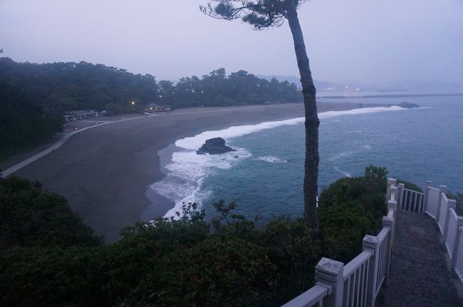 上って桂浜を眺める