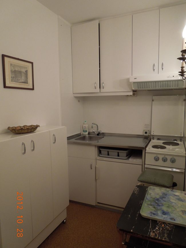 キッチンです<br /><br />ここでラーメンつくって食べよーっと<br /><br />ちょっと休憩して、夕飯を食べに行きたいと思います<br /><br />昨日は夕飯にありつけなかったので今日はちゃんと食べるぞ〜う