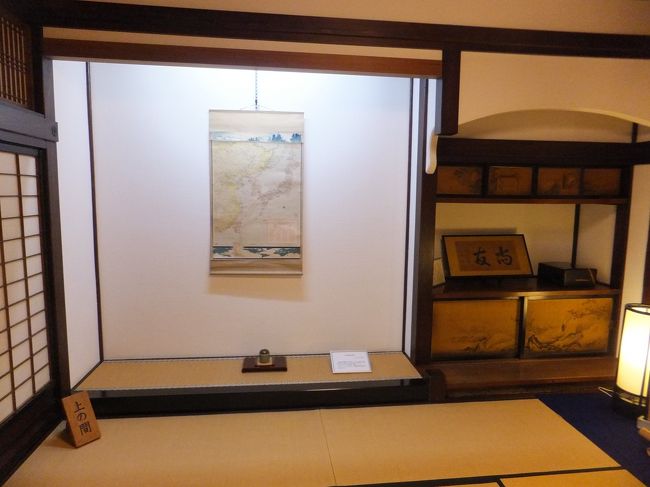 上の間。日本地図が飾ってありました。航路も描かれていました。